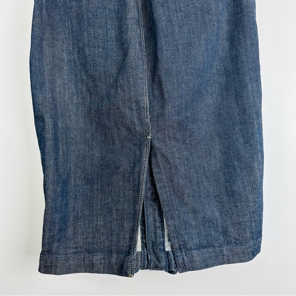 7 For All Mankind Denim Blue Knee-Length Pencil Ruffle Skirt Size 25 - Picture 4 of 9